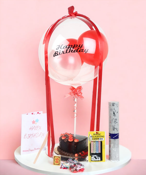 Balloon Hamper with Cake - Birthday