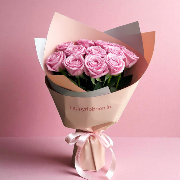 10 Pink Roses Bouquet