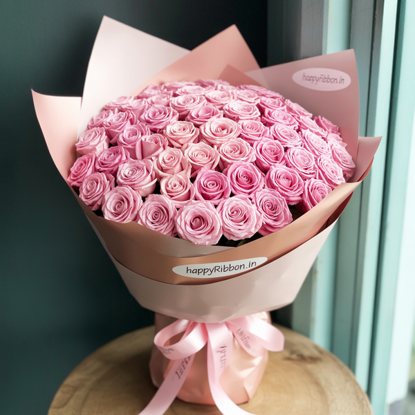 50 Pink Roses Bouquet