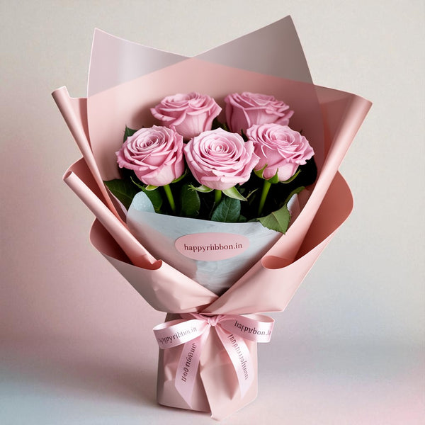 5 Pink Roses Bouquet
