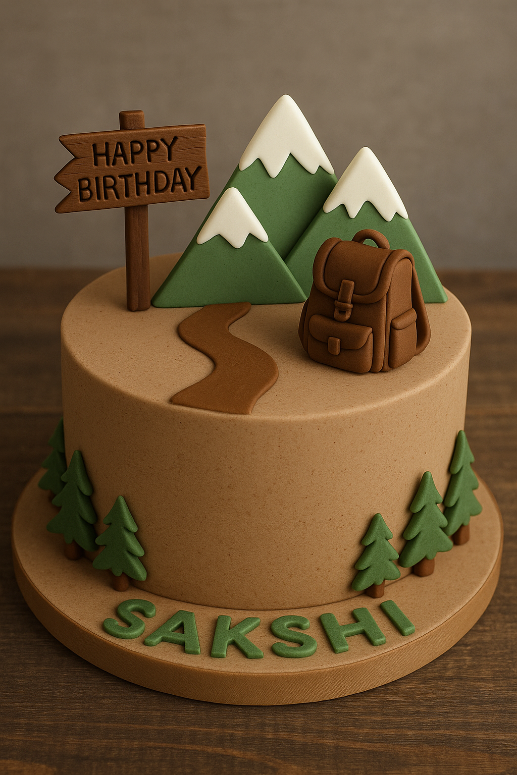 Adventure Hike Fondant Cake