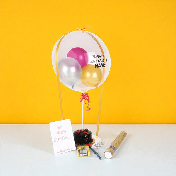 Balloon Hamper with Cake - Birthday