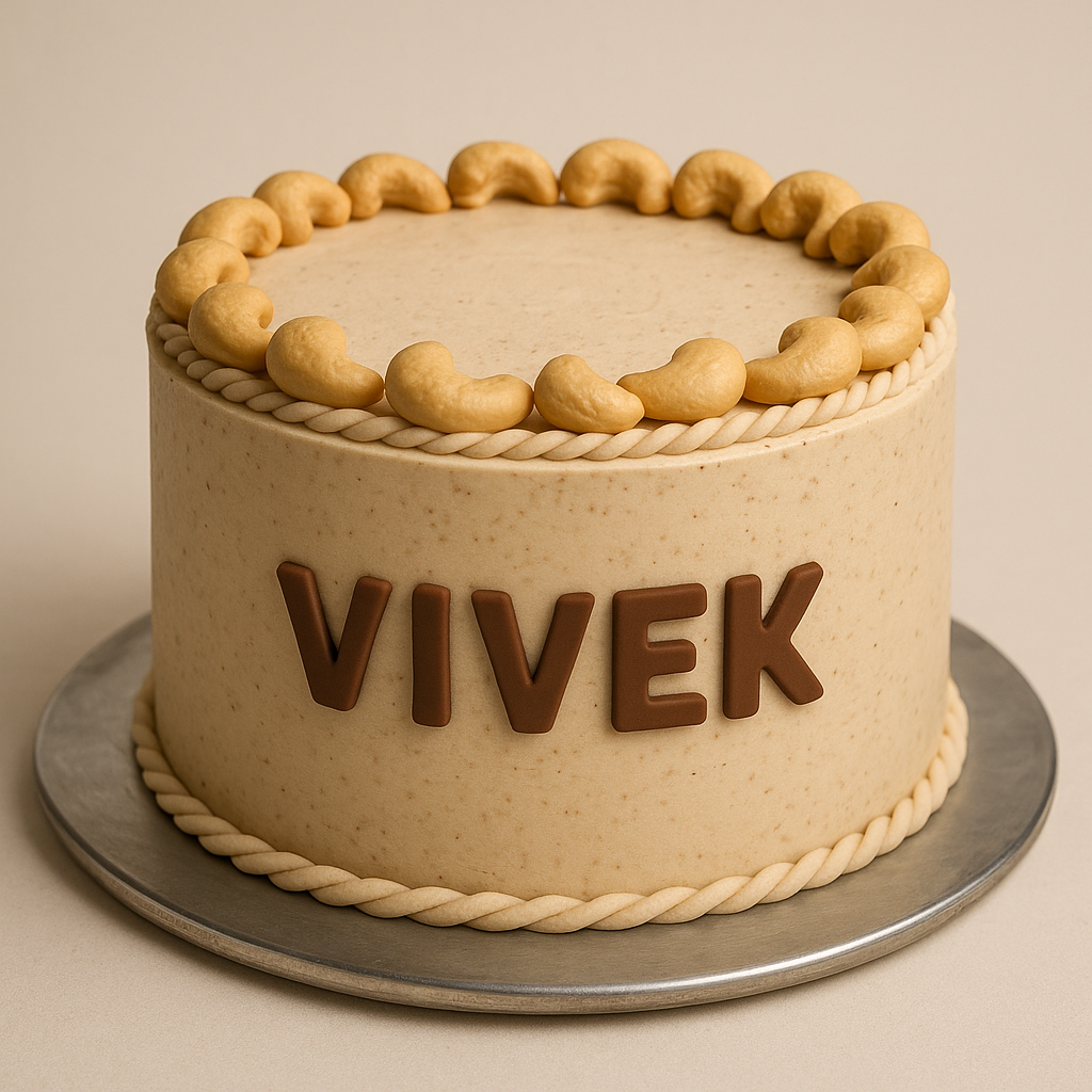 Cashew Delight Custom Name Cake