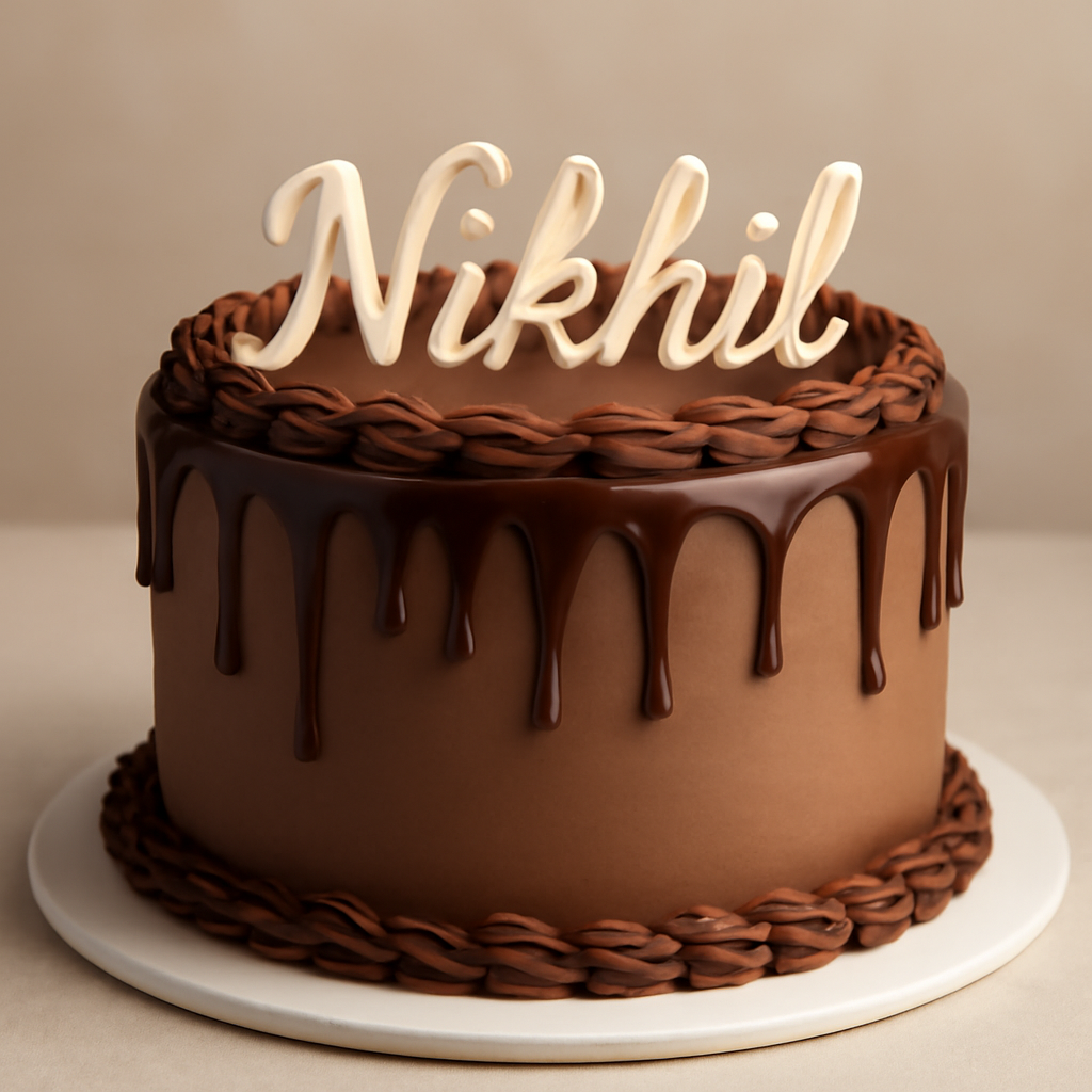 Chocolate Drip Custom Name Cake