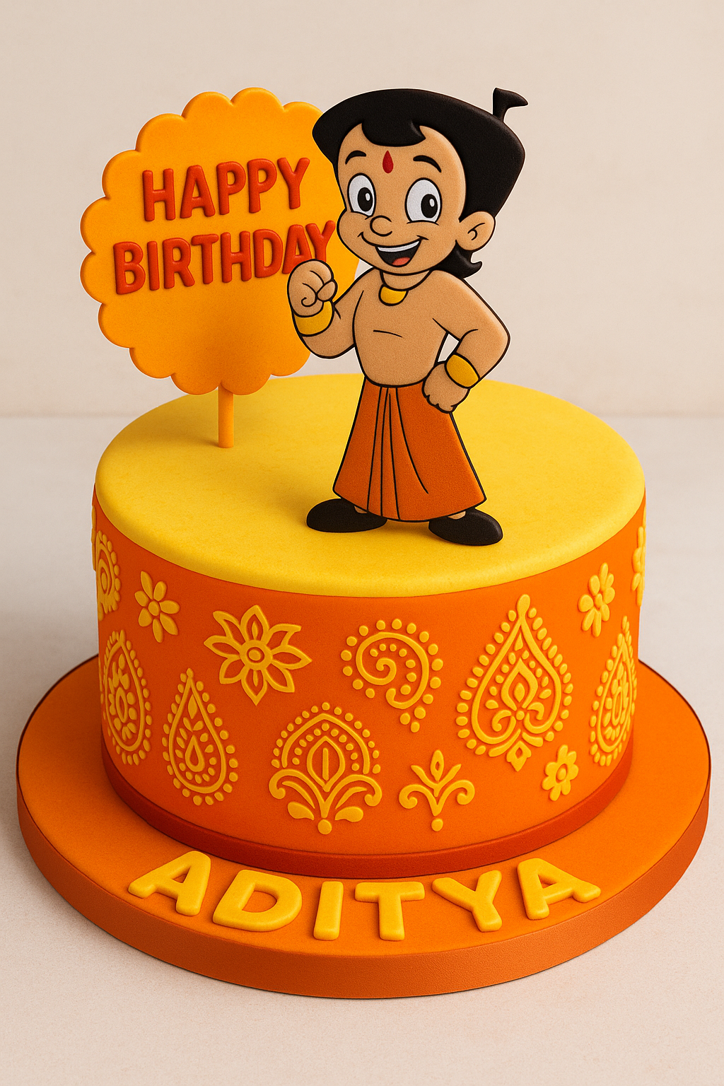 Chota Bheem Cartoon Fondant Cake