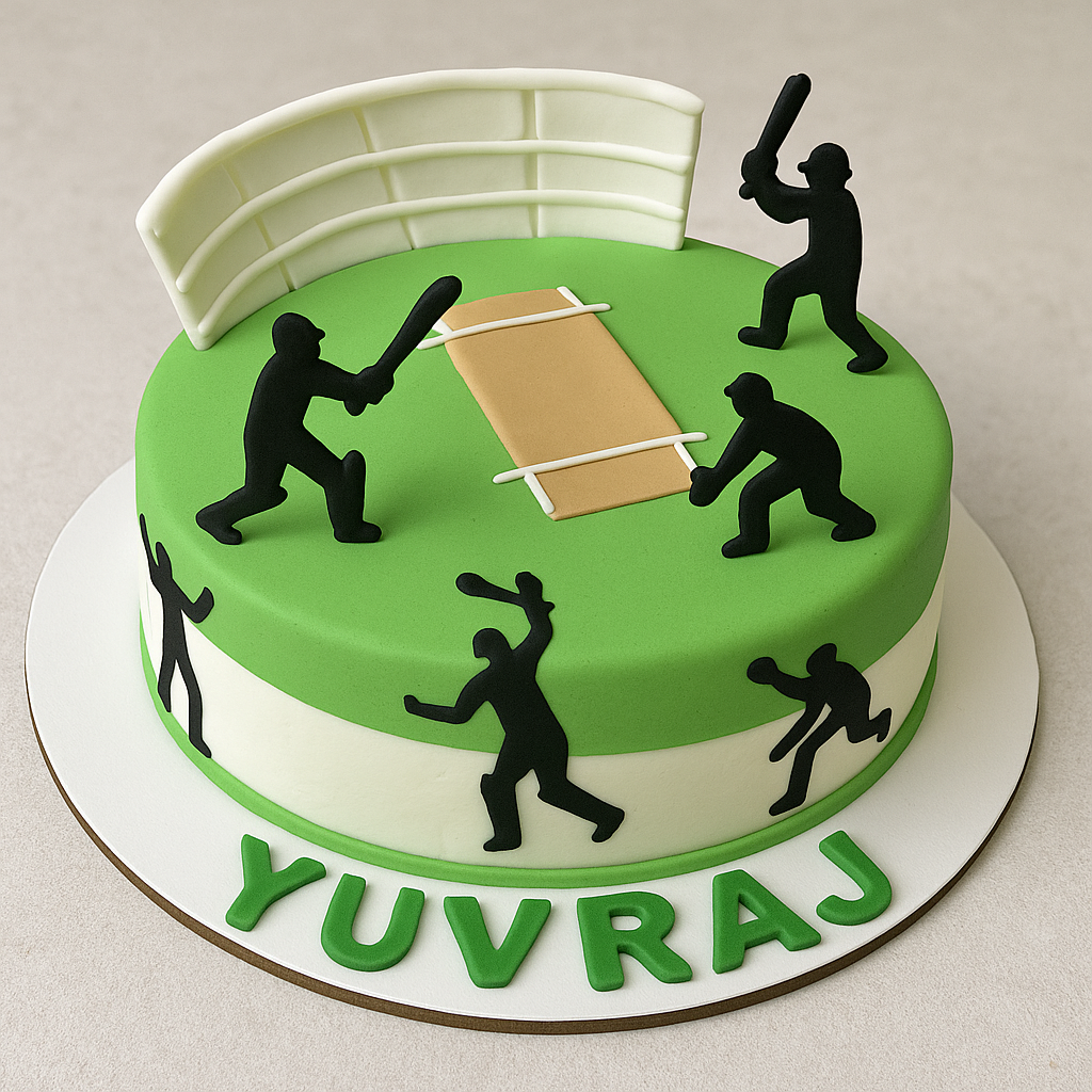 Cricket Stadium Fondant Cake