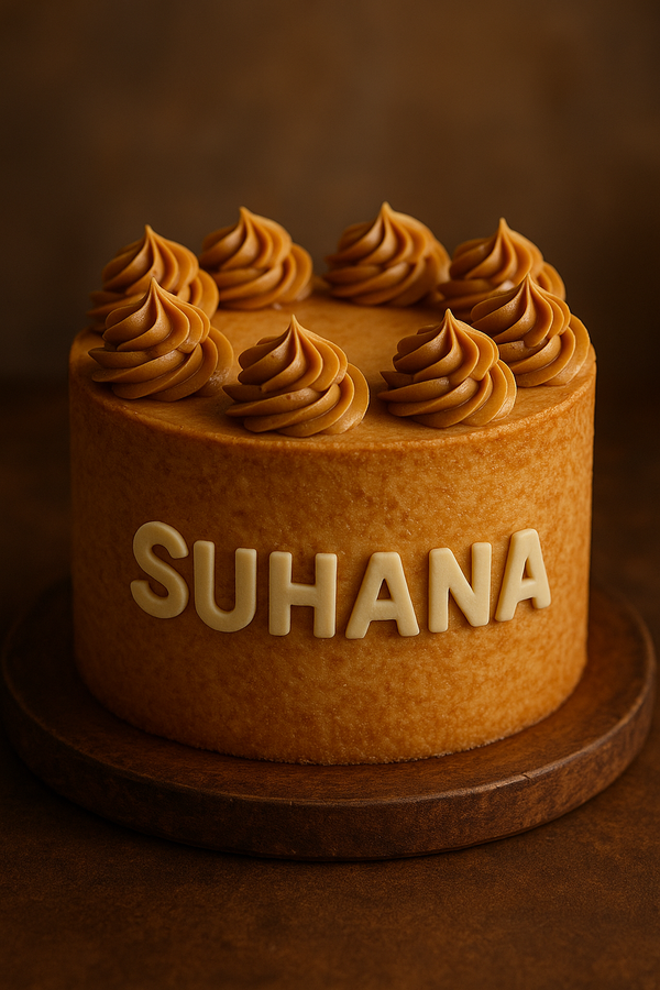Custom Name Butterscotch Cake