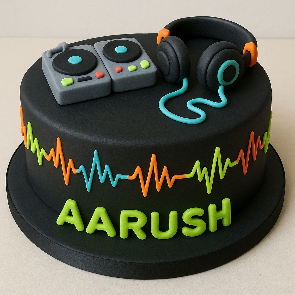 DJ Music Fondant Cake