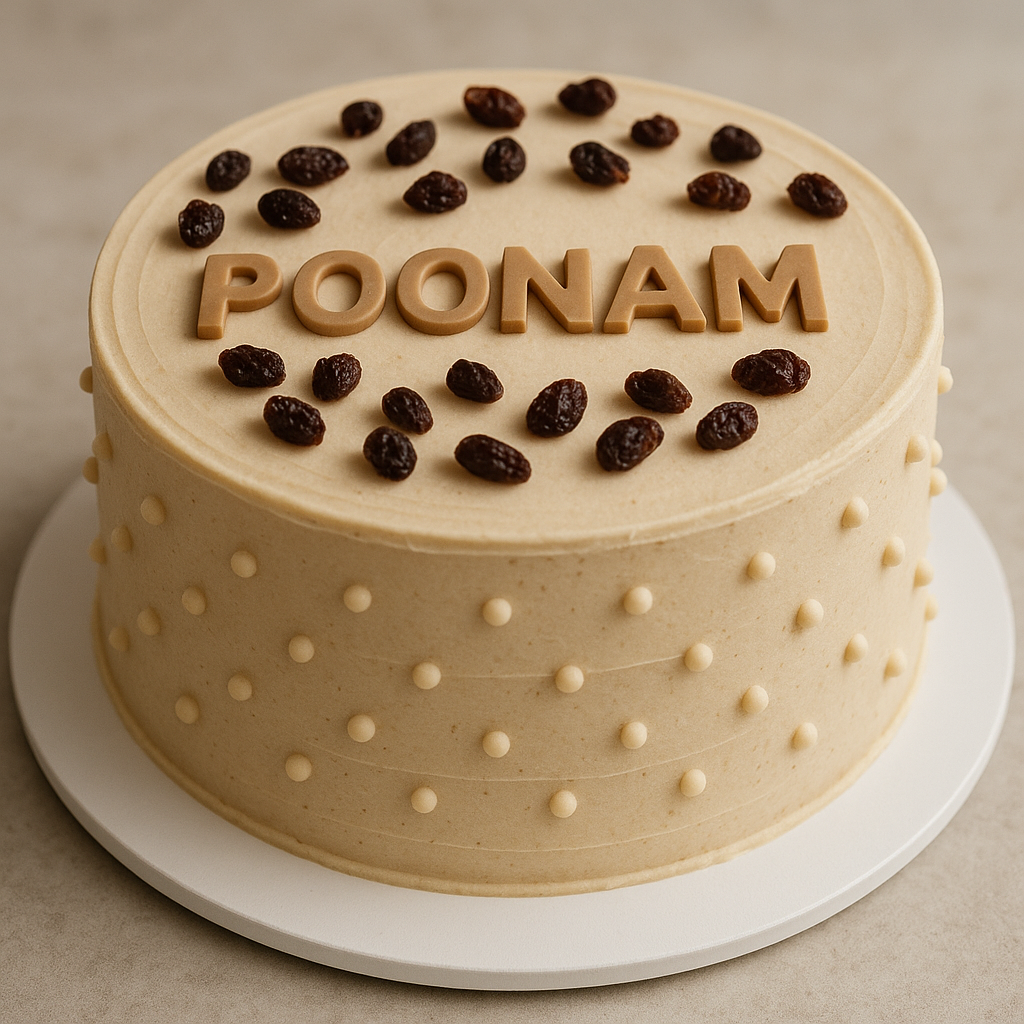 Elegant Personalized Name Cake with Raisins – Perfect Birthday Treat