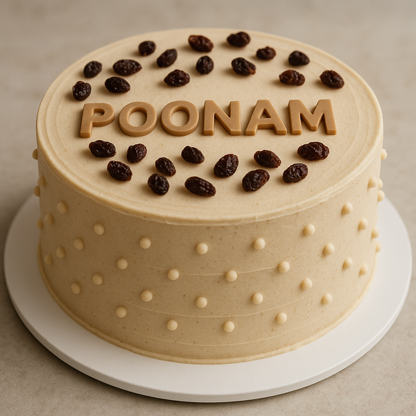 Elegant Personalized Name Cake with Raisins – Perfect Birthday Treat