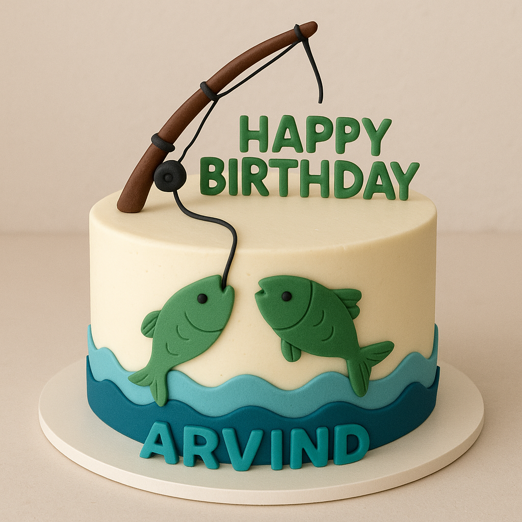 Fishing Fondant Cake