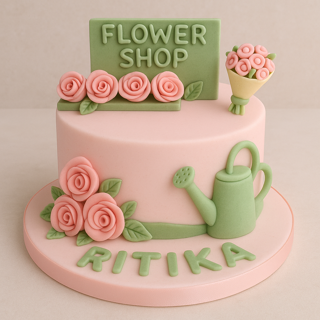 Flower Shop Fondant Cake