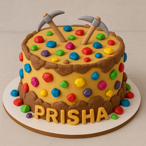 Gem Mining Fondant Cake