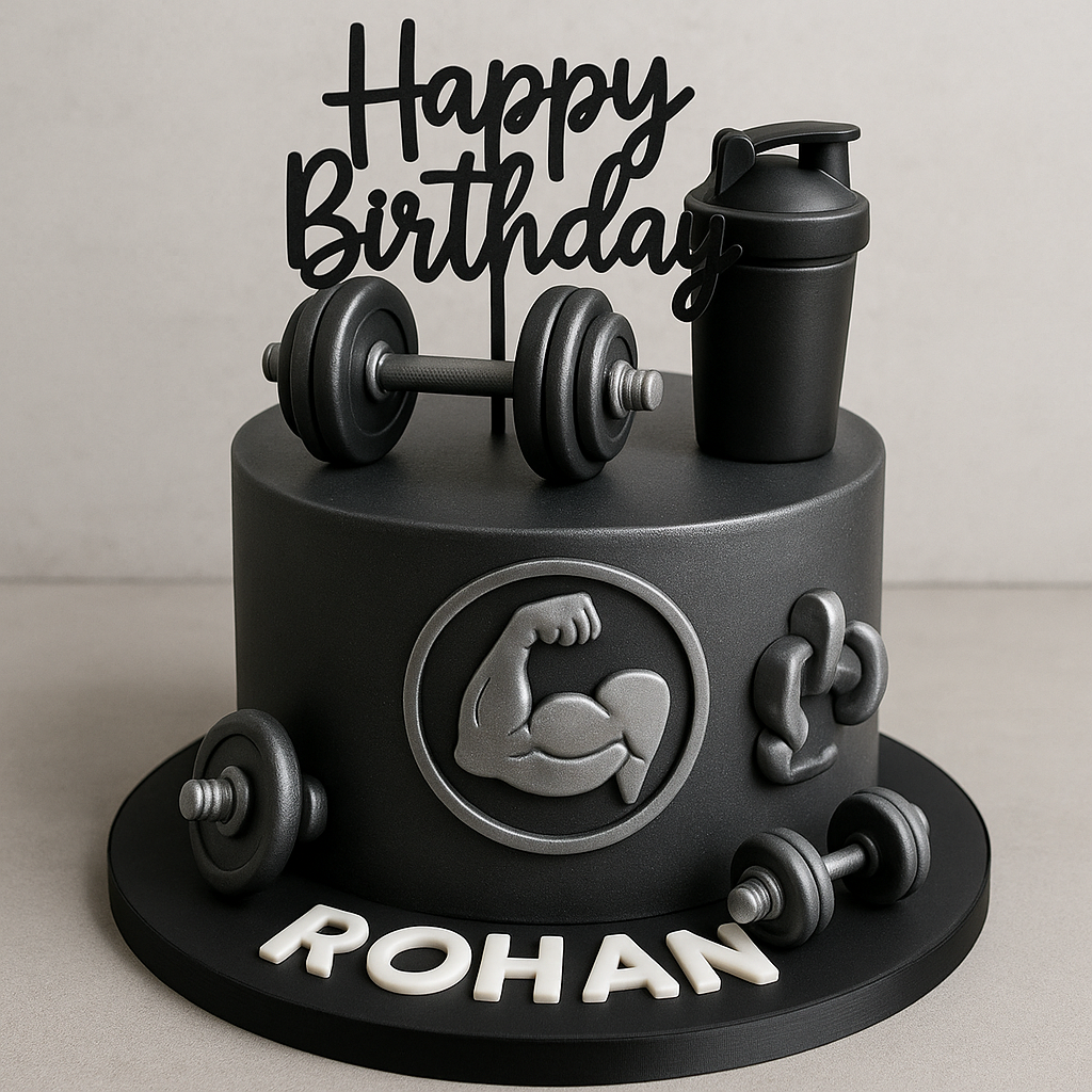 Gym Fitness Fondant Cake