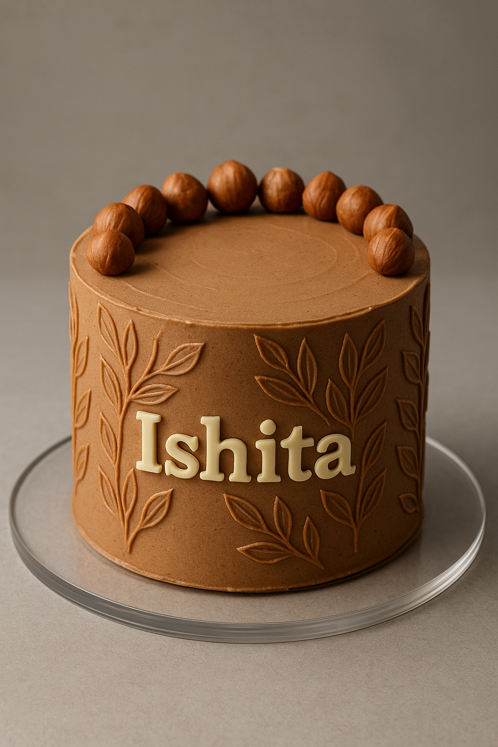 Hazelnut Caramel Custom Name Cake