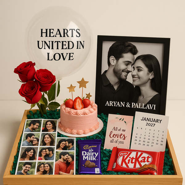 Hearts United in Love Tray Hamper