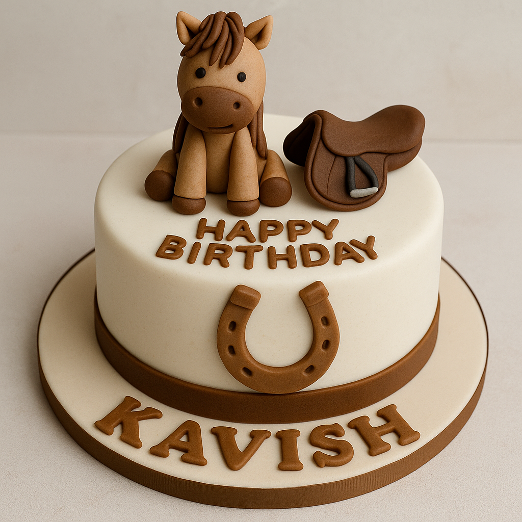 Horse & Saddle Fondant Cake