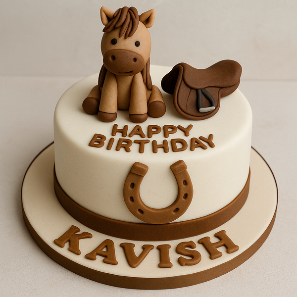 Horse & Saddle Fondant Cake