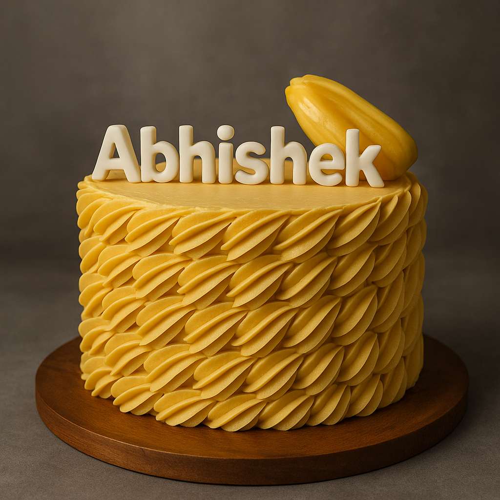 Jackfruit Swirl Custom Name Cake