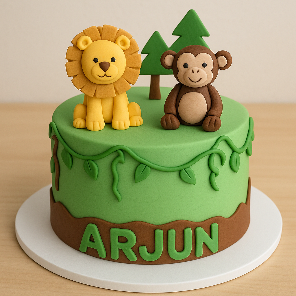 Jungle Safari Fondant Cake