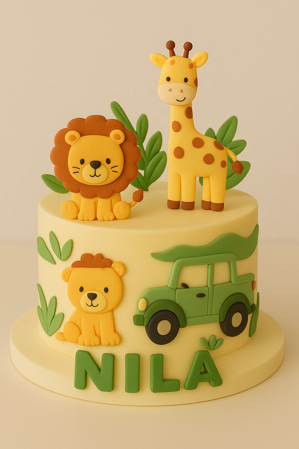 Jungle Safari Fondant Cake
