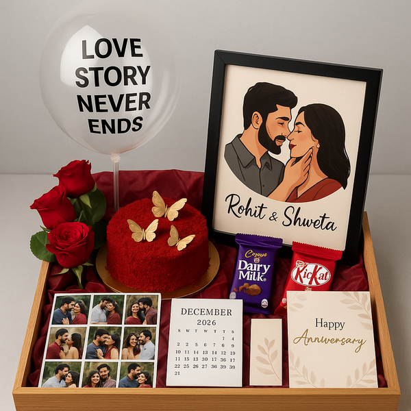 Love Story Never Ends Tray Hamper