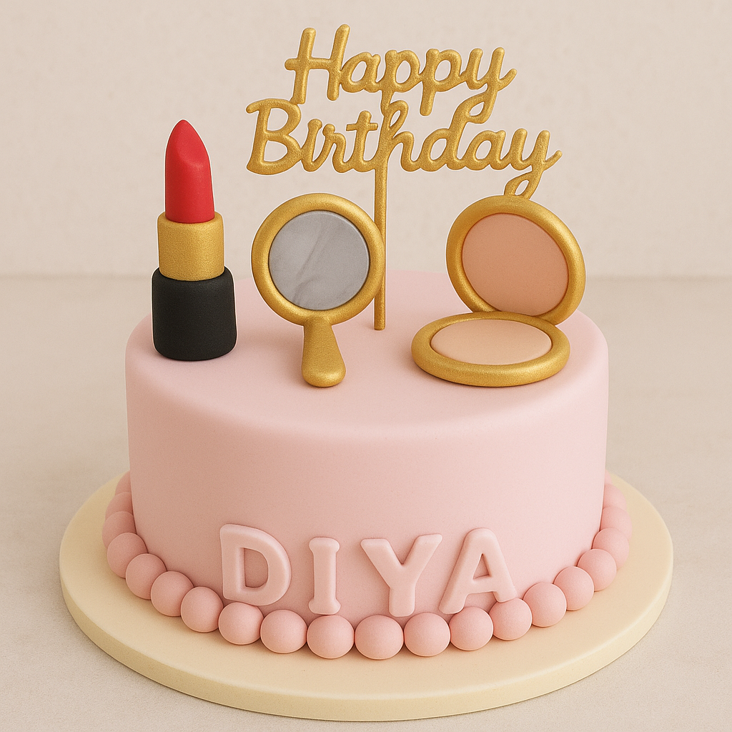 Makeup Glam Fondant Cake