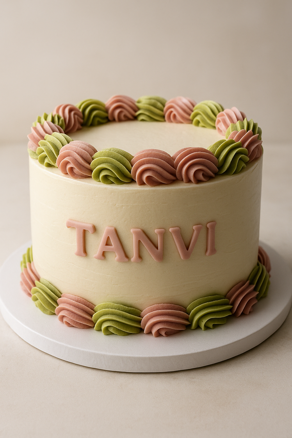 Minimalist Personalized Name Cake – Custom Celebration Cake