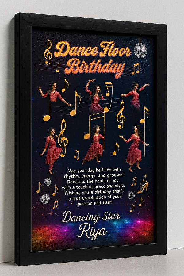 Personalized Dance Floor Birthday Photo Frame With Custom Name For Dancing Stars