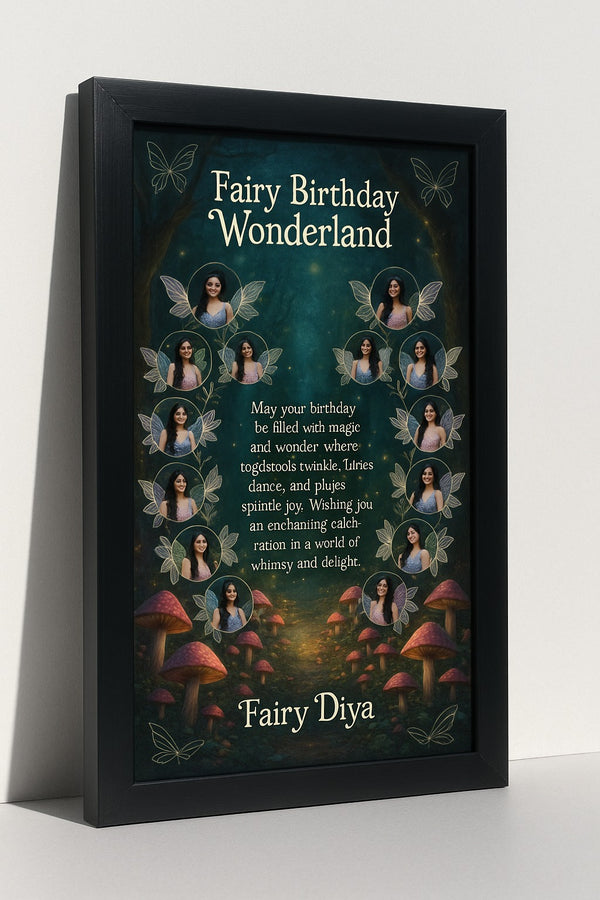 Personalized Fairy Birthday Wonderland Photo Frame With Magical Forest Theme