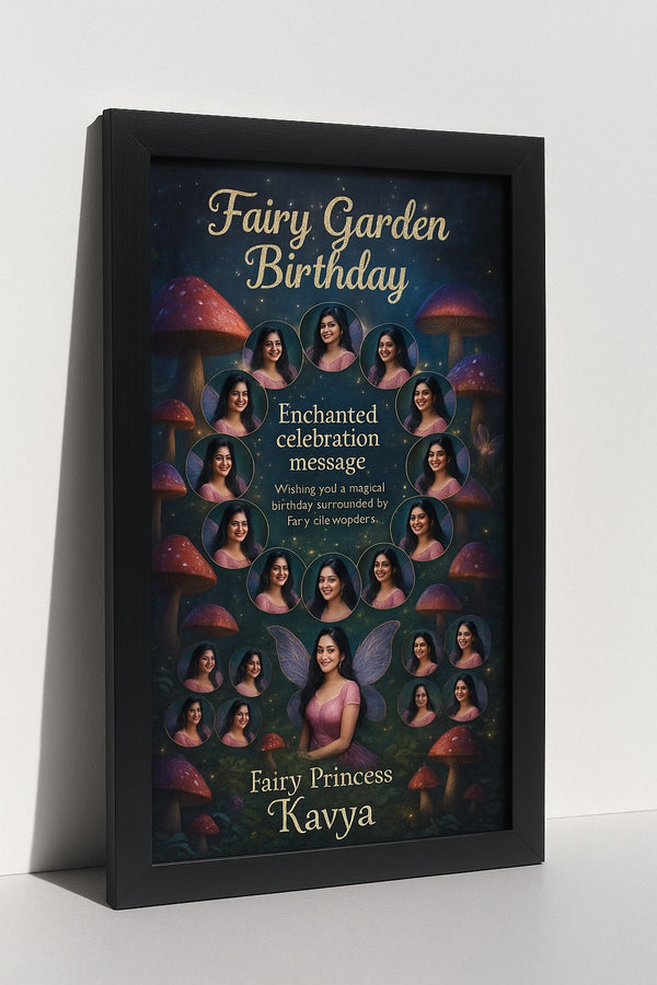Personalized Fairy Garden Birthday Photo Frame With Magical Princess Theme