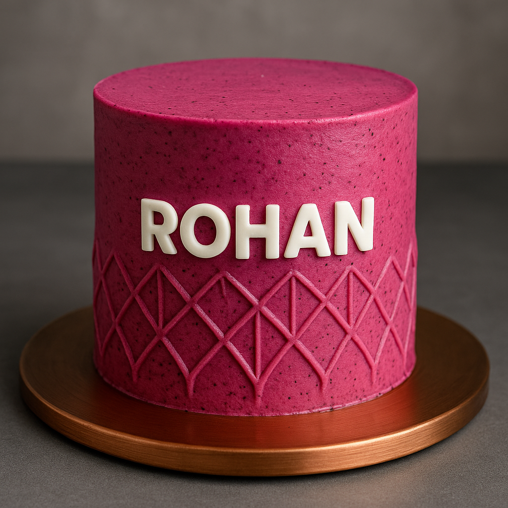 Pink Lattice Designer Custom Name Cake