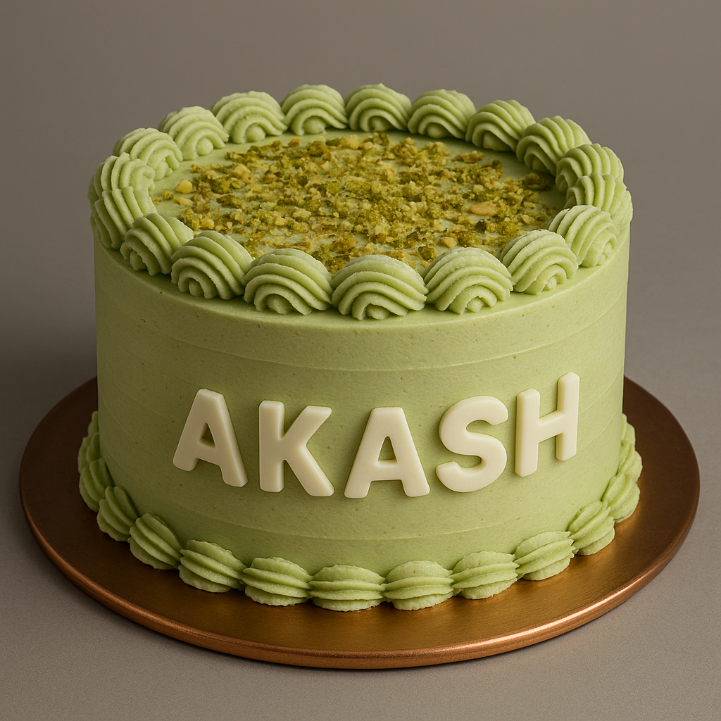 Pistachio Luxe Custom Name Cake