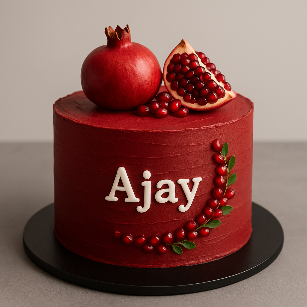 Pomegranate Jewel Custom Name Cake