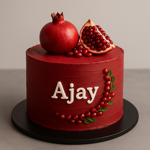 Pomegranate Jewel Custom Name Cake