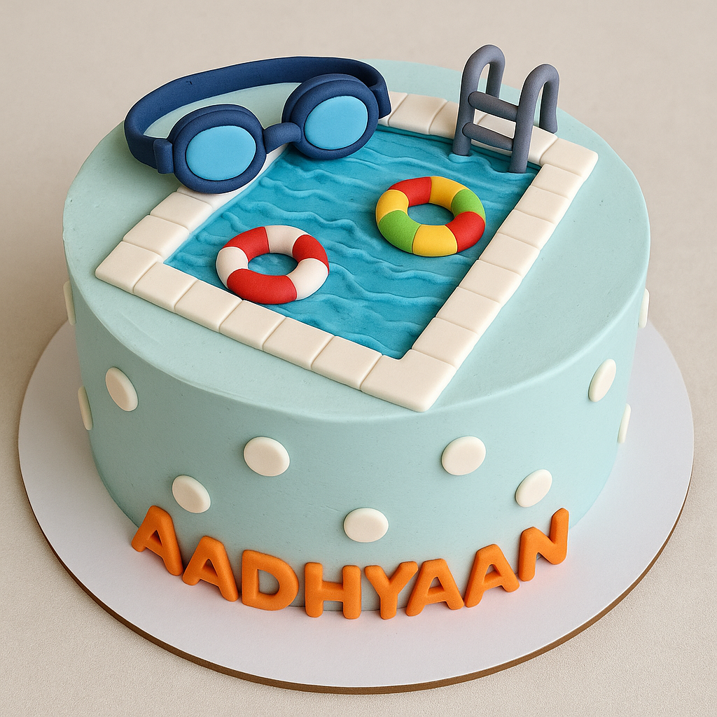 Pool Party Fondant Cake