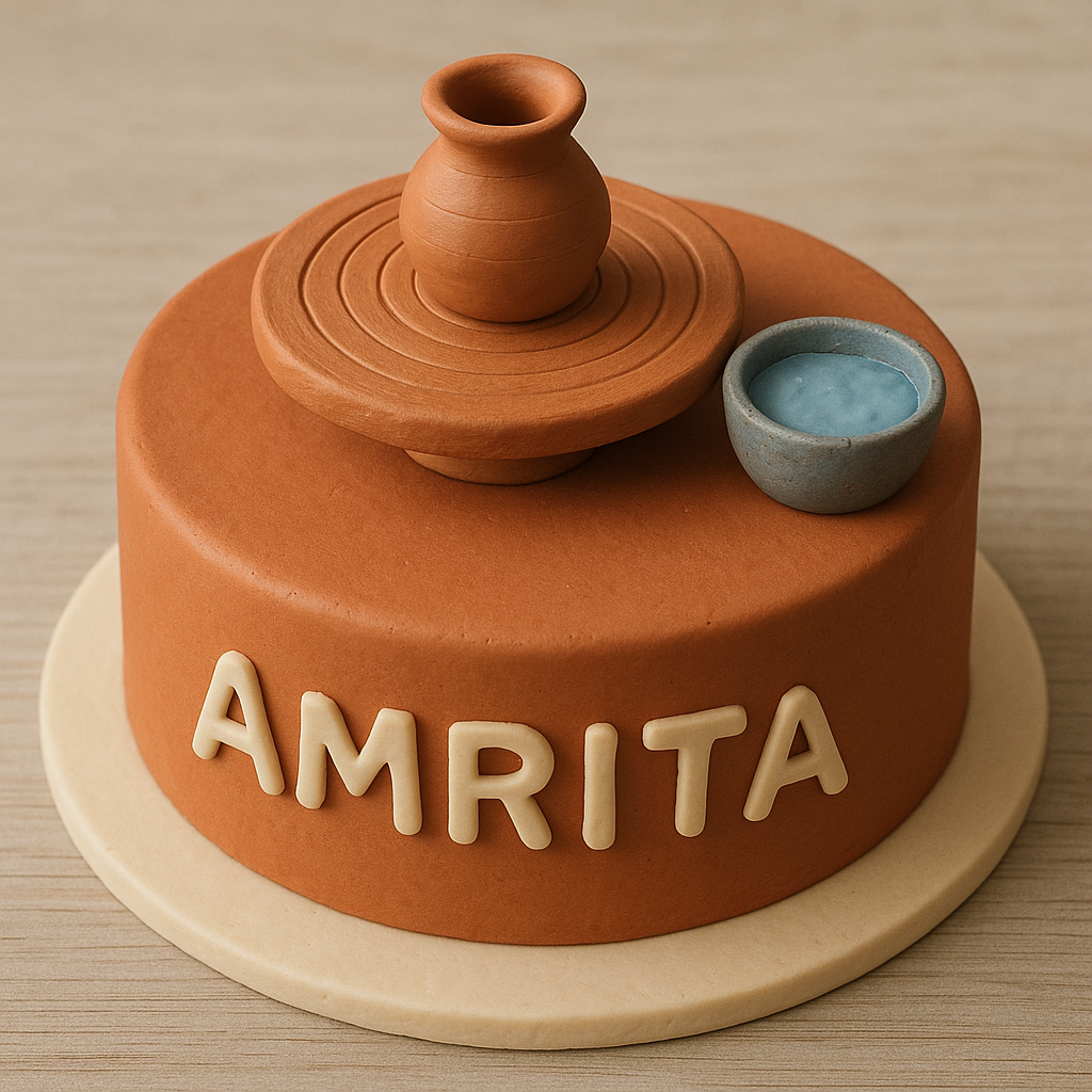 Pottery Wheel Fondant Cake