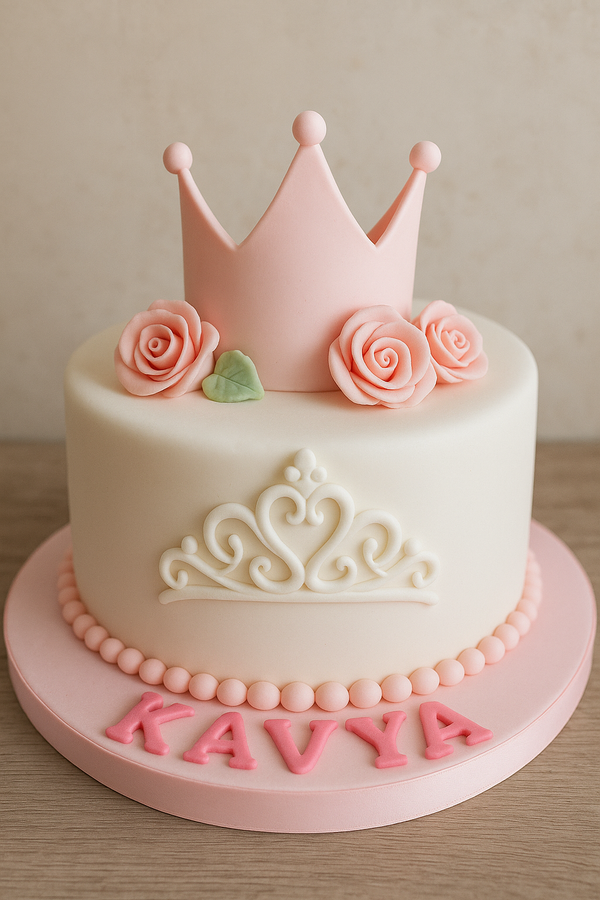 Princess Crown Fondant Cake