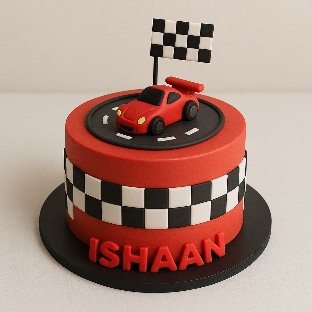 Race Car Adventure Fondant Cake