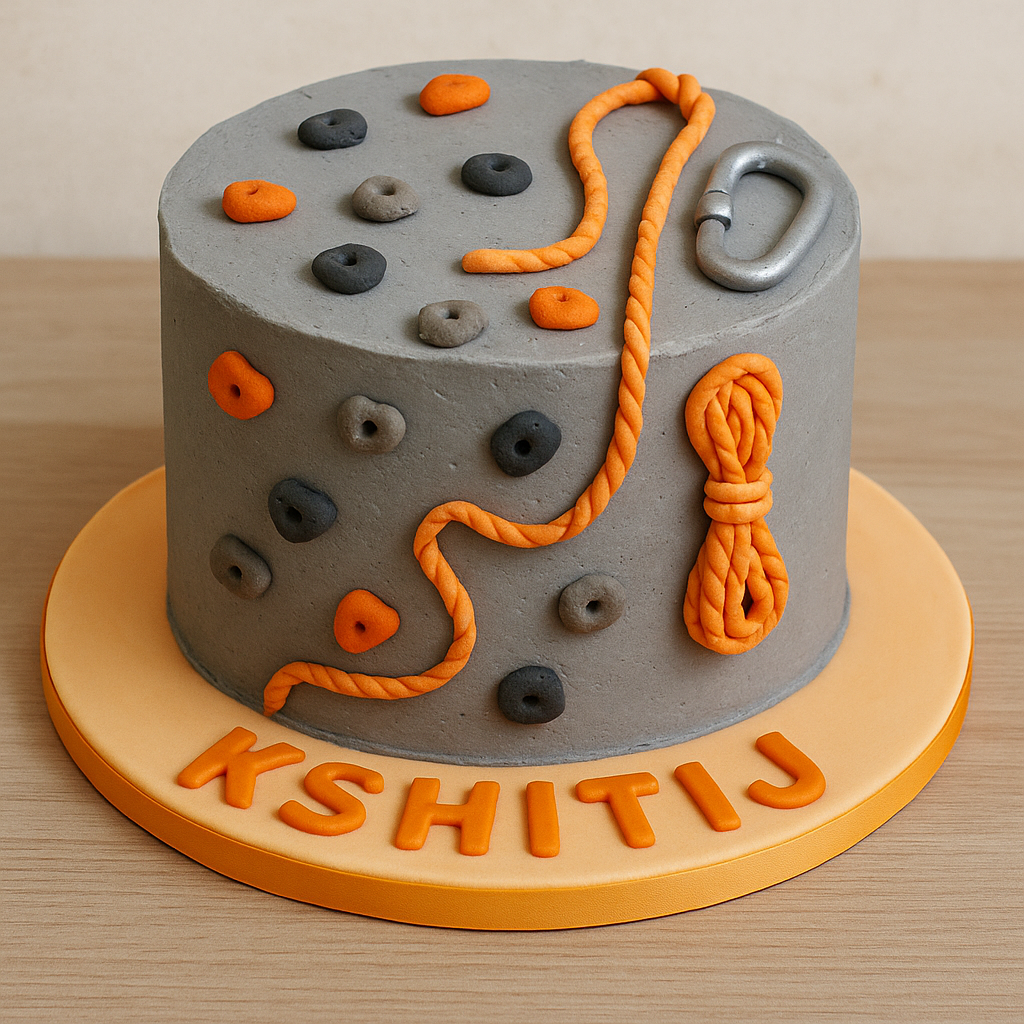 Rock Climbing Adventure Fondant Cake