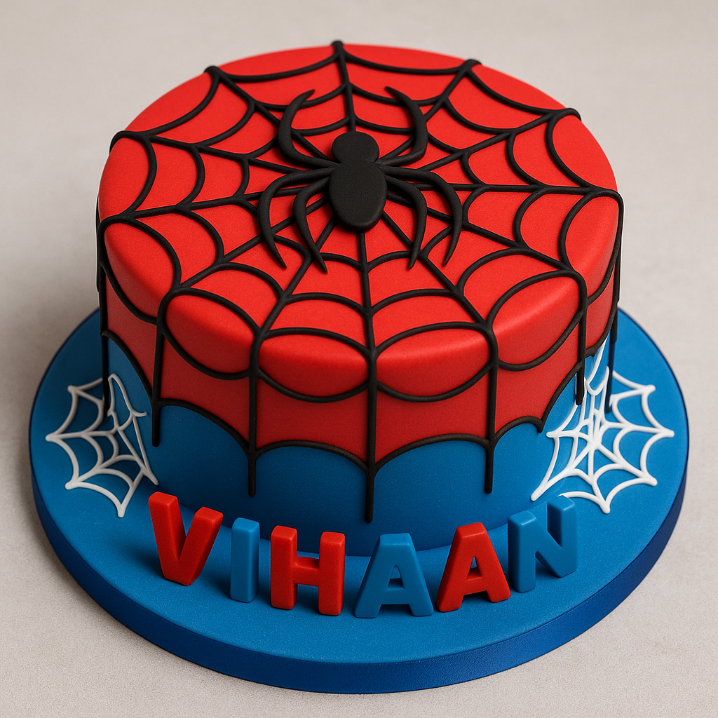 Spiderman Web Fondant Cake