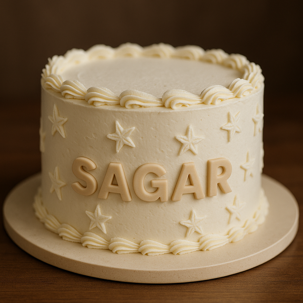 Star Buttercream Custom Name Cake
