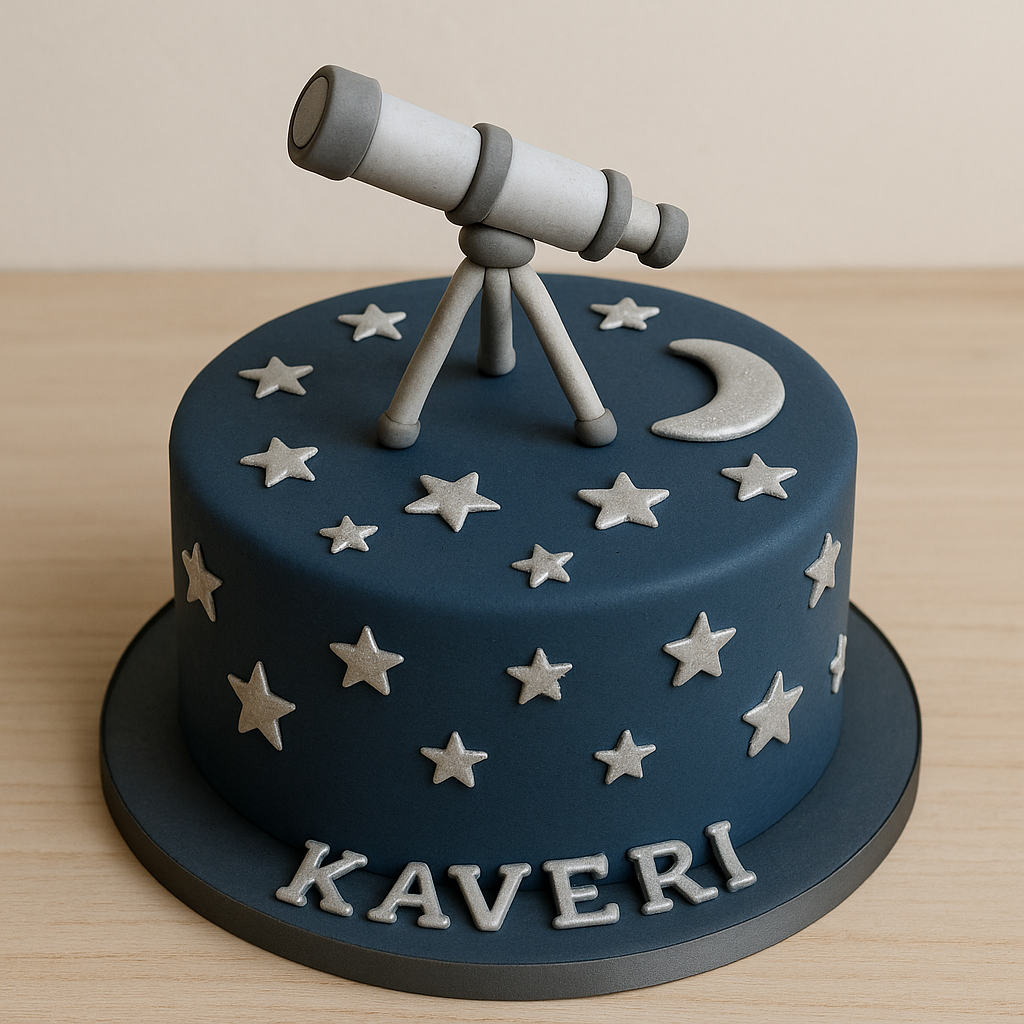 Stargazer Astronomy Fondant Cake