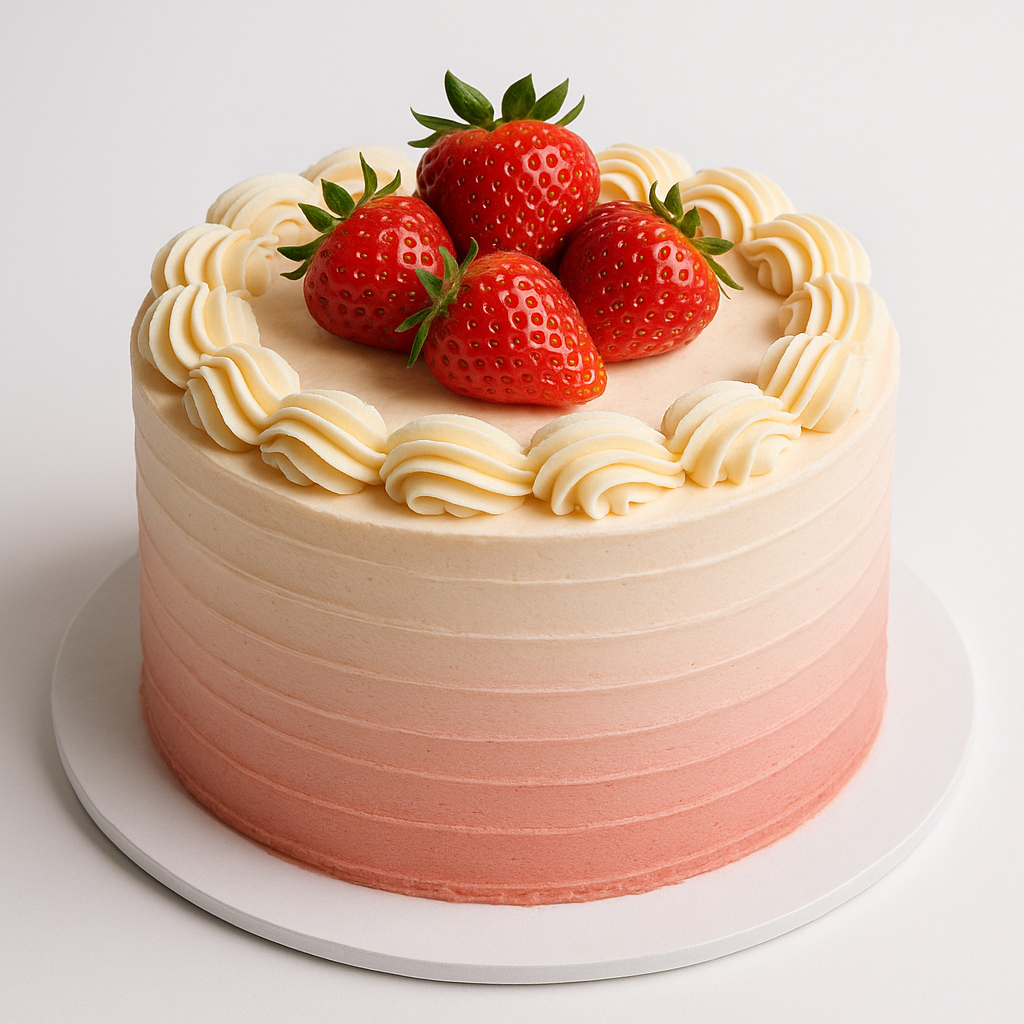 Strawberry Bliss Cake with Vanilla Frosting