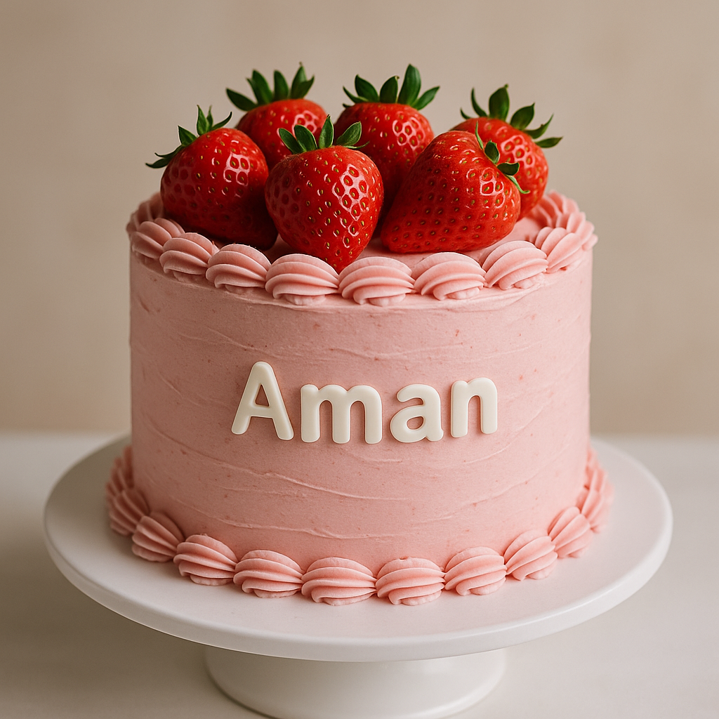 Strawberry Bliss Custom Name Cake