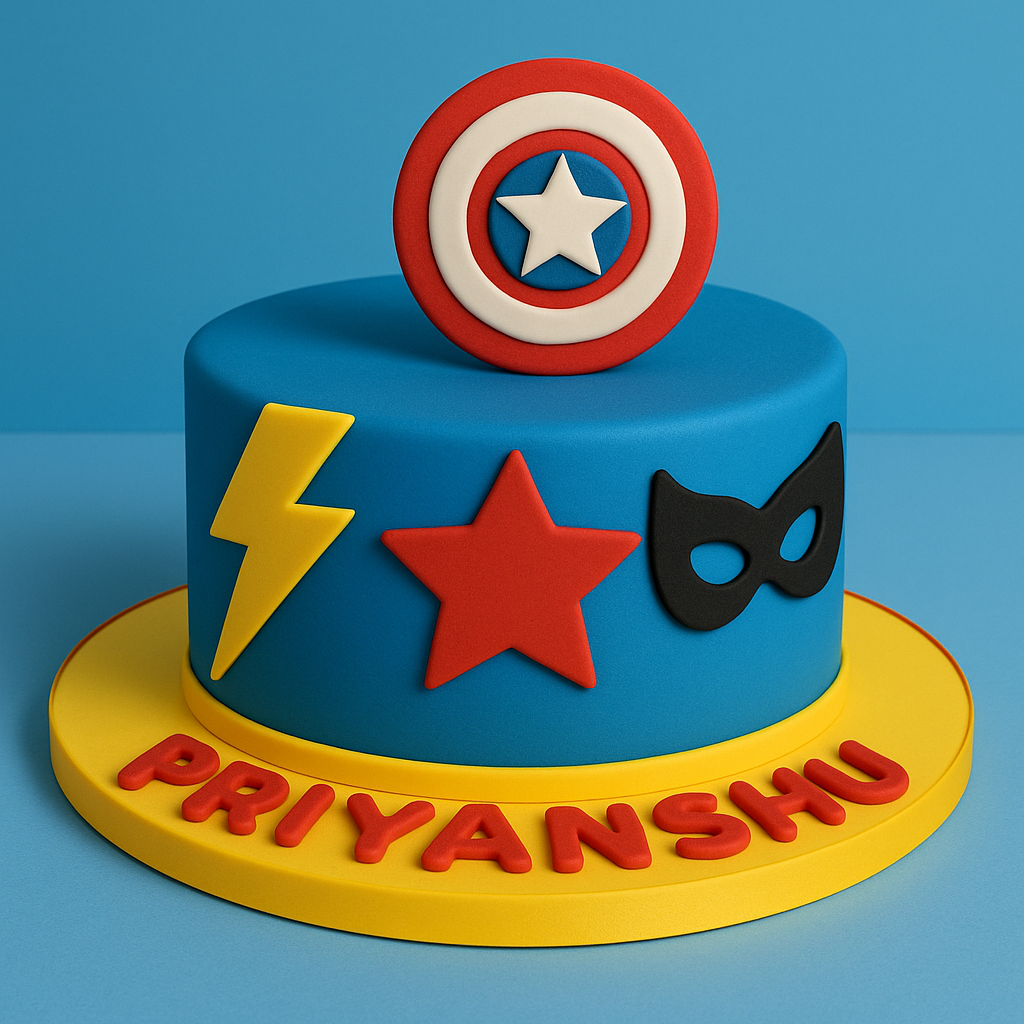 Superhero Icons Fondant Cake