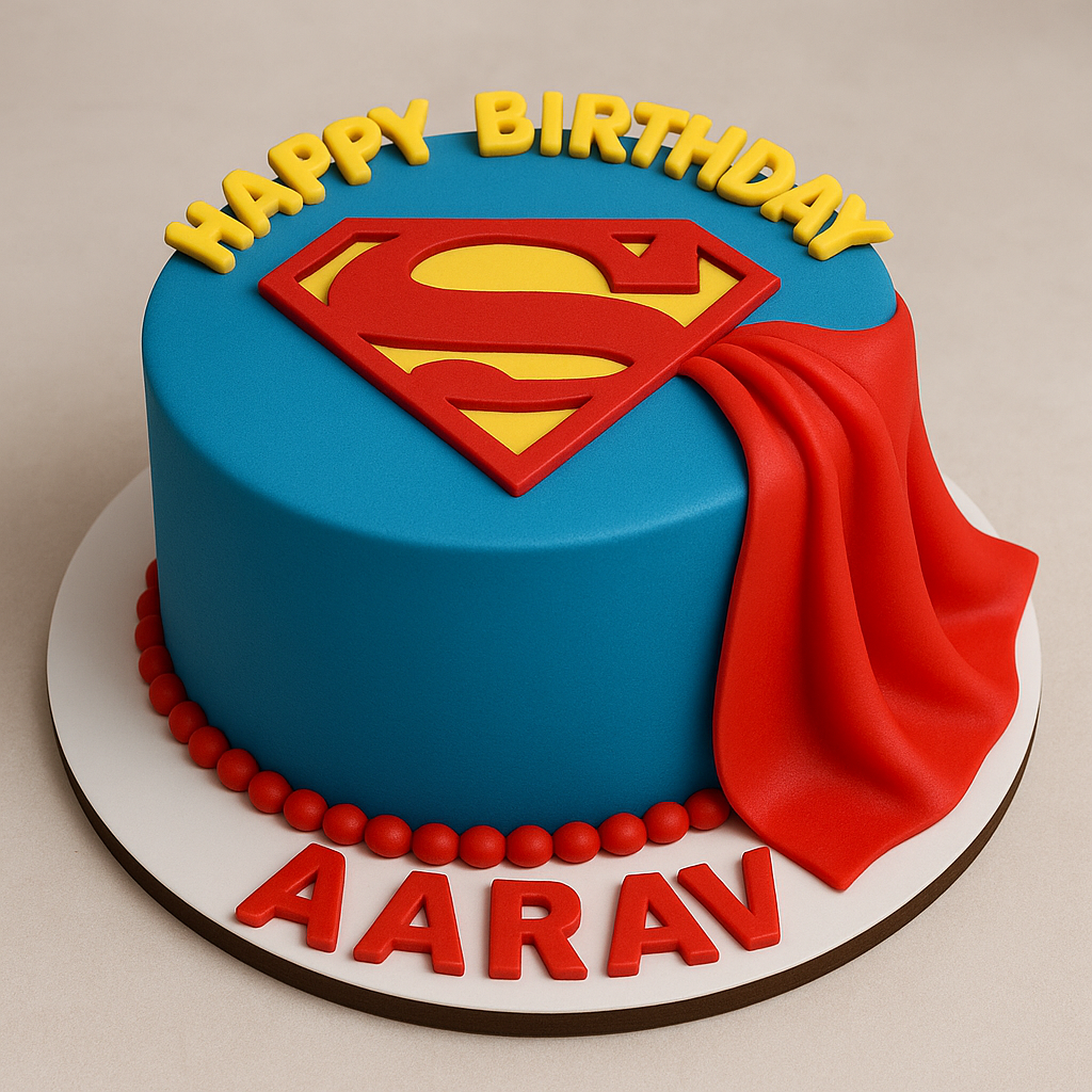 Superman Hero Fondant Cake