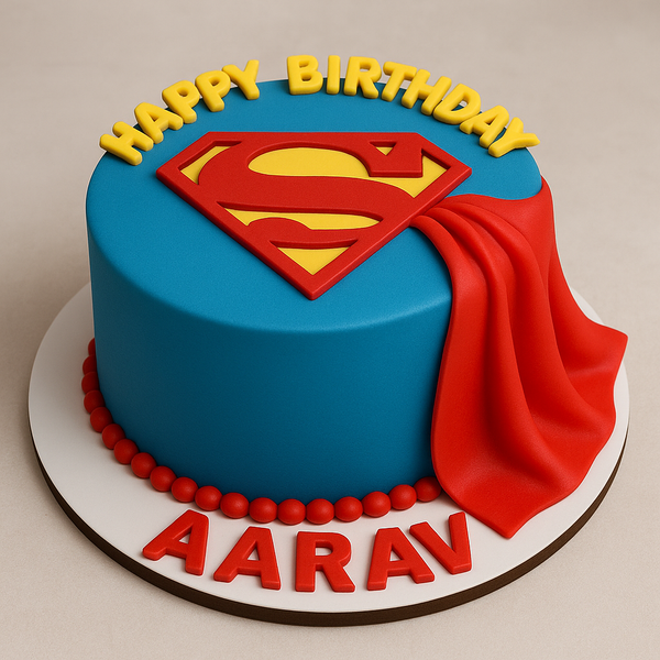 Superman Hero Fondant Cake