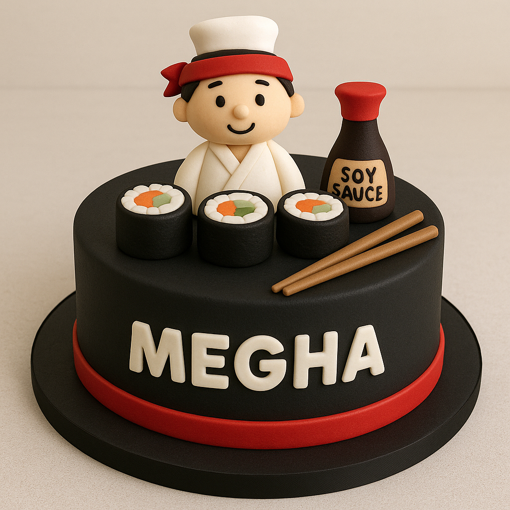 Sushi Chef Fondant Cake