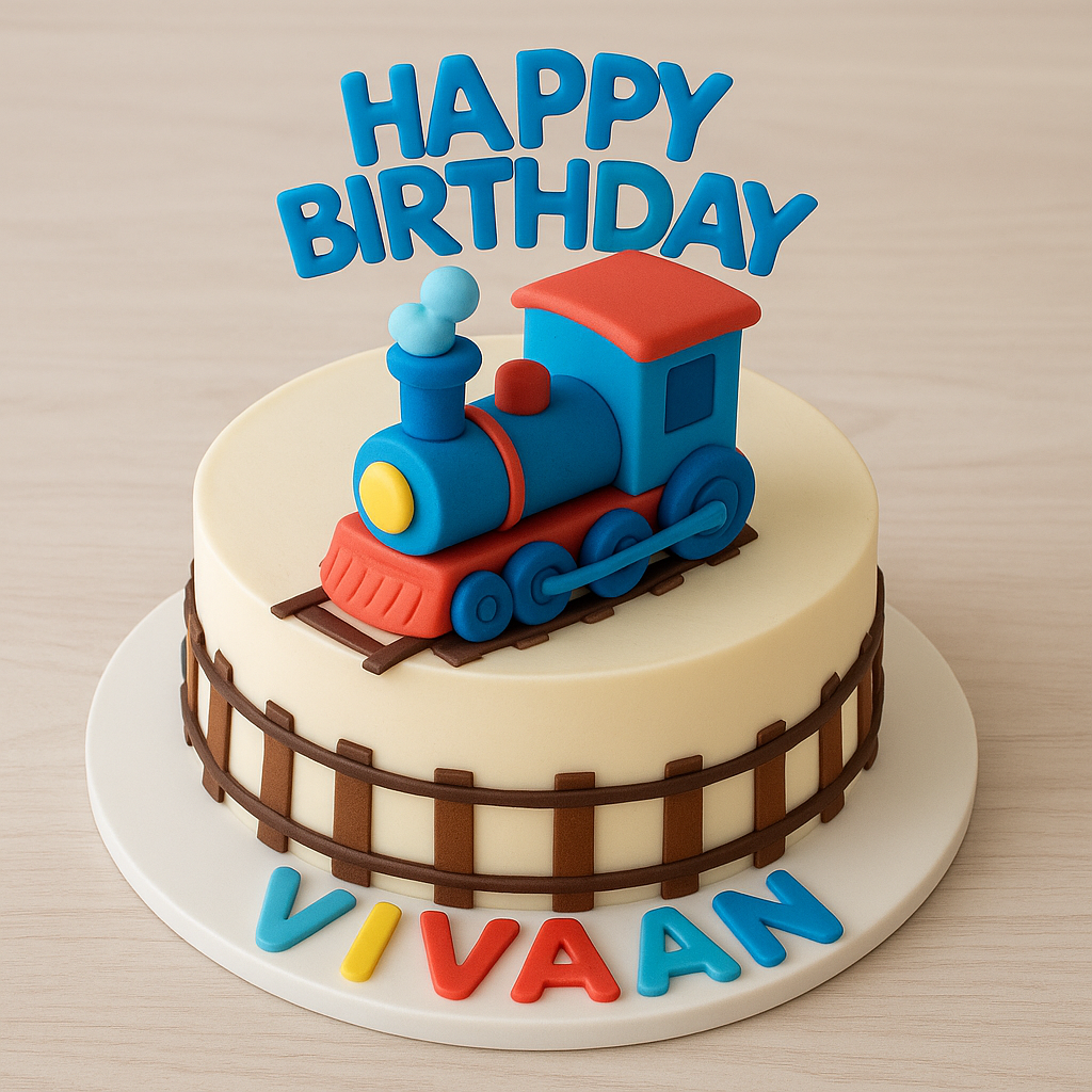 Train Fondant Celebration Cake